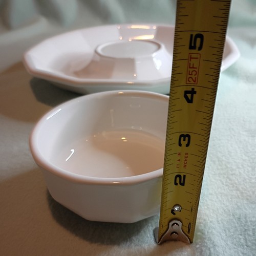 VINTAGE Pfaltzgraff Heritage White Chip Veggie Dip Set Platter #180H USA Castle - Picture 13 of 13