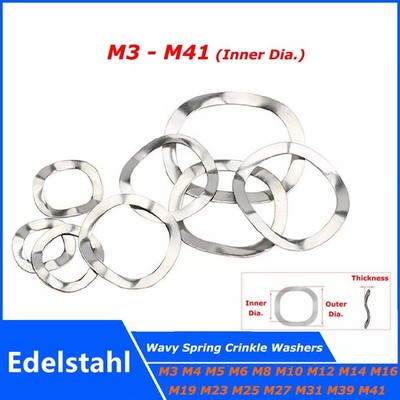 M3 - M41 Wellscheiben Federscheiben Unterlegscheibe mit Welling Edelstahl V2A A2