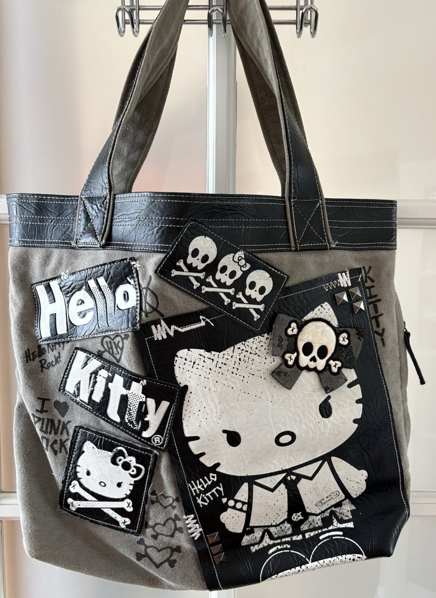 RARE Vintage Loungefly Hello Kitty Punk Rock Tote Bag - OG Heart
