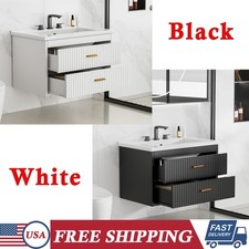 30 Inch Floating Bathroom Vanity Modern Wall Mounted Vanity with Sink Drawers