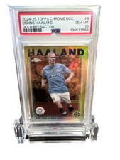2024-25 Topps Chrome Uefa Club Competitions Erling Haaland #9 Gold Refractor /50