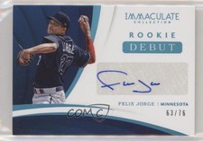 2018 Immaculate Rookie Debut Signatures Jersey Number 63/76 Felix Jorge Auto 0a2