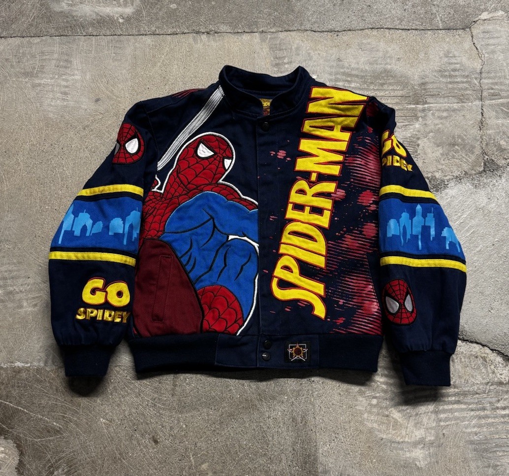 Spider-Man Jeff Hamilton Canvas Racing Jacket Boys Medium | eBay
