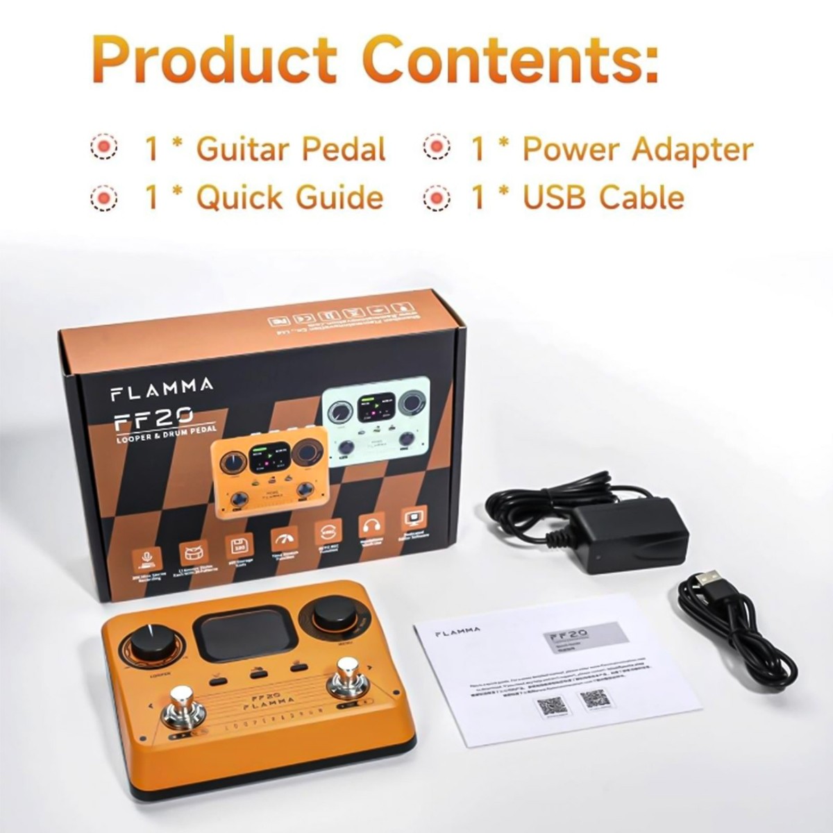 FLAMMA FF20 Looper Pedal Drum Machine Drum Looper Guitar Pedal 100
