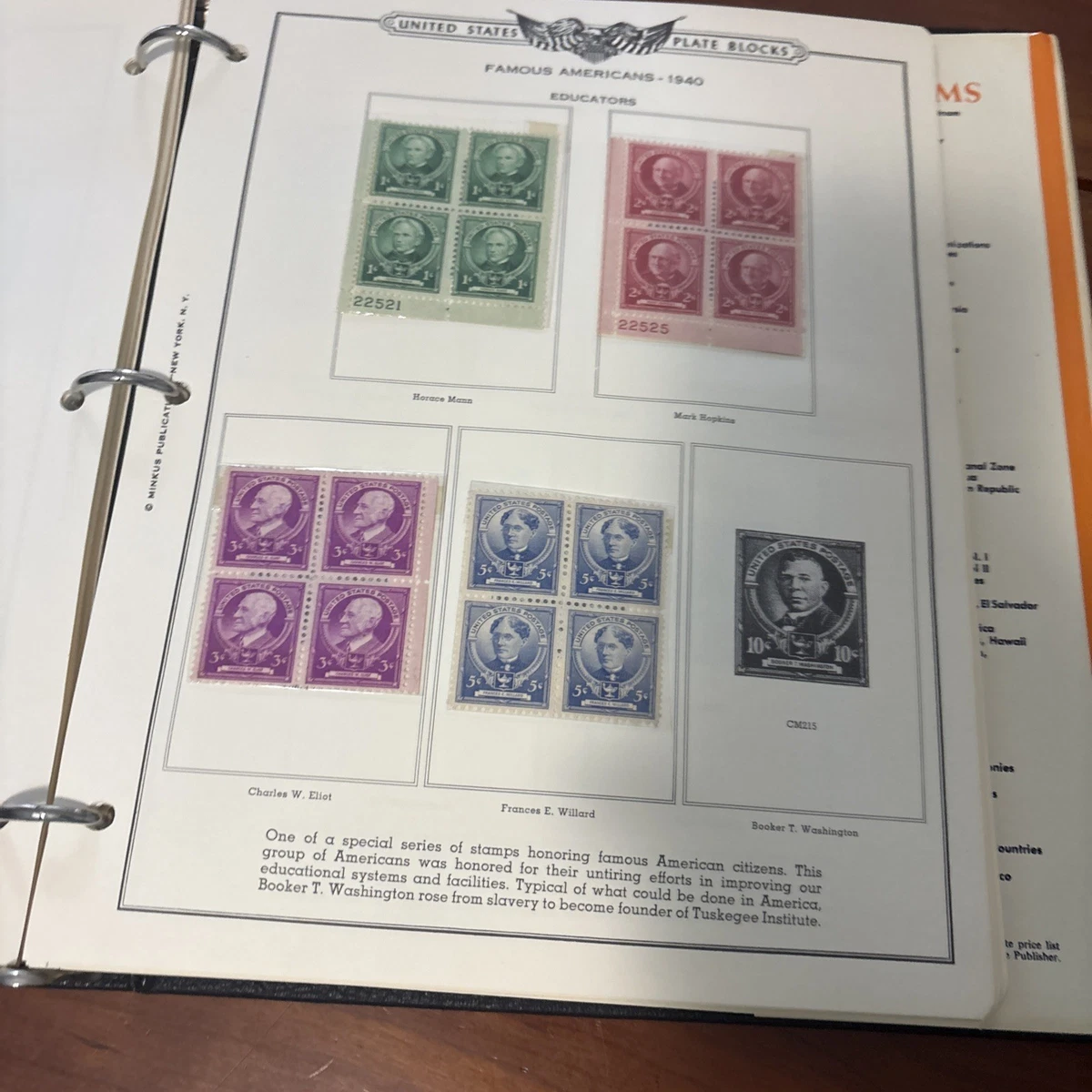 American Plate Block Album Volume II 1938-1950 with 145 blocks