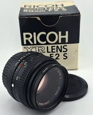 Vtg Ricoh XR Rikenon 50mm f/2.0 Pentax K Interchangeable Lens IOB Made in Japan