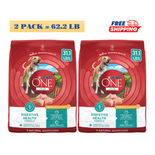 2 Packs, Purina ONE® +Plus Adult Dog Dry Food - Chicken, Natural, 31.1 Lb 1.13 per pound