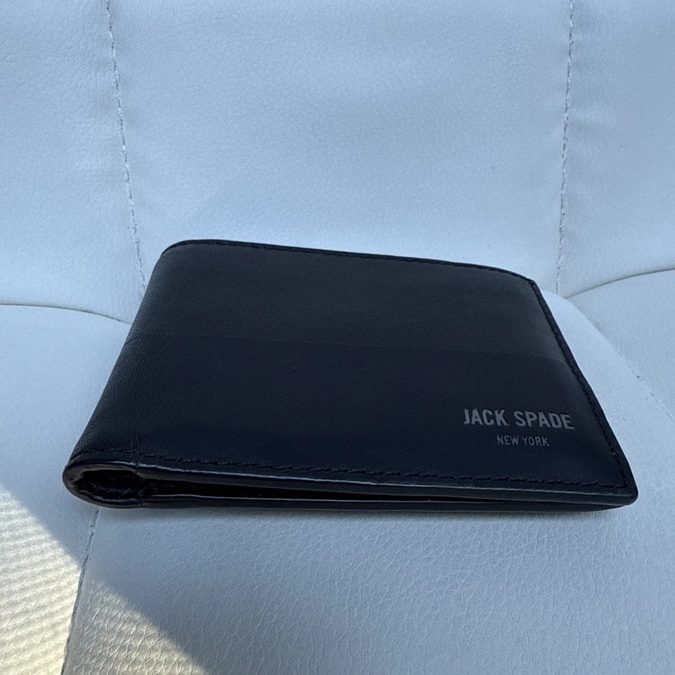 Jack Spade Slim Dipped Leather Index Bifold Pocket Wallet Black - Image 3 of 4