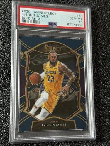 LeBron James Card 2020-21 Panini Select Blue Retail #23 PSA 10