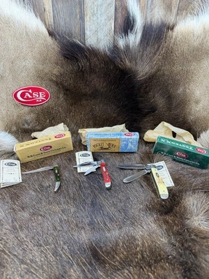 Case XX Toothpick,Mini Trapper, Peanut, Knife Bone Mint Boxes -3 Case Knives 13