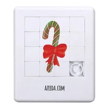 'Christmas Candy Cane With Red Bow' Sliding Puzzle (PZ00033835)