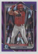 2024 Bowman Chrome Prospects Purple RayWave Refractor 110/250 Alberto Rios 00em
