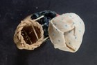Vtg Miniature Japanese Woman Cloth Doll Carrying Basket  on Wood Base 3.75” — photo 9