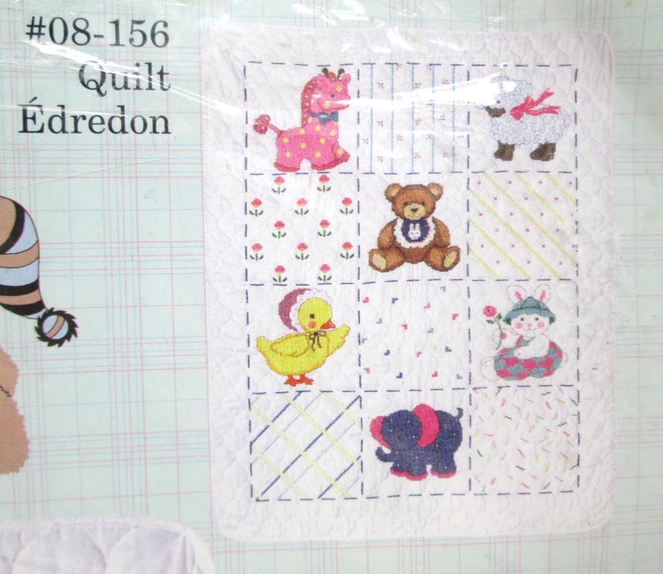 Винтажный Janlynn штампованный крестиком Baby одеяло набор 08-156 Babys друзей Y2K 2001 - Изображение 2 из 4