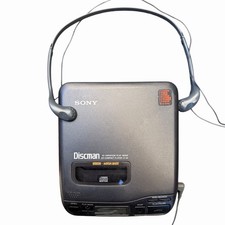 Sony Discman D-34 Portable CD Player w/ MDR-W08 Headphones