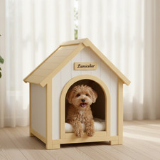 Modern Indoor Wooden Dog House with EVA Cushion   Solid Cedar Pet House for Smal