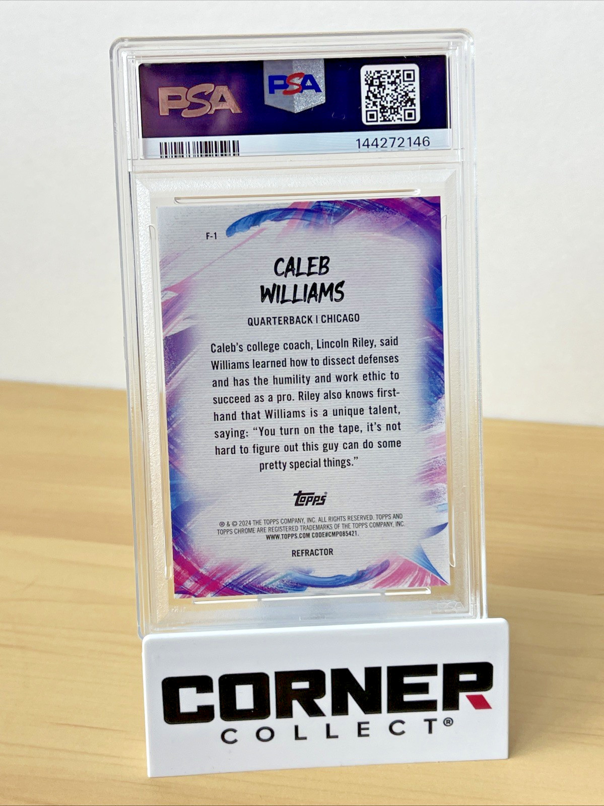 2024 TOPPS CHROME FINESSE REFRACTOR #F1 CALEB WILLIAMS PSA 10 view 4