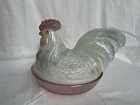 Fenton Opal Iridescent Decorated Rooster