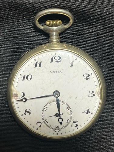 Vintage/ Antique CYMA Analog Men’s Pocket Watch Wound Tight Sold For Parts As Is