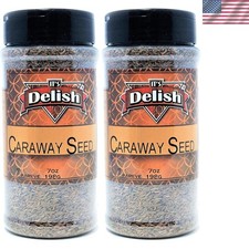 Natural Non-GMO Caraway Seeds - 2 Medium Jars 7 oz Each for Home Chefs