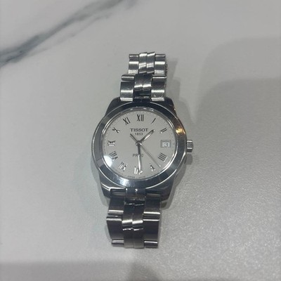 Tissot PR50 Quartz Watch White Dial Stainless Steel Wristwatch For Men