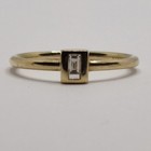 9ct Gold  Diamond Solitaire 0.15ct Thin  Band Yellow Gold 375 Ring Size P 1/2 