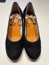 CORAL Flamenco Women's Size 7 Shoes Handmade Leather Madrid Spain Black 2 1/4  
