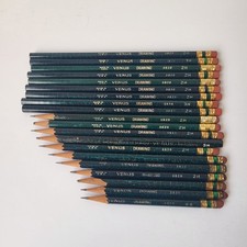 Vintage Venus Drawing Pencils Lot of 20 #3820 2H 3H Used & Unused Made in USA