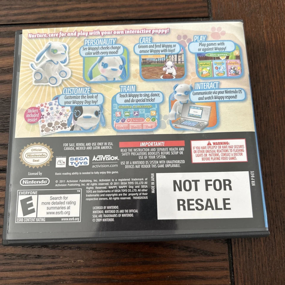 Nintendo DS Wappy Dog 2011 With Manual & Stickers - Image 2 of 3