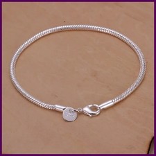 Braccialetti catena serpente argento sterling 925 3 mm moda fabbrica alta qualità