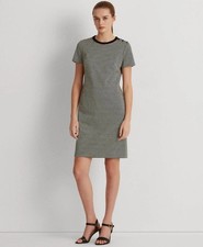 Lauren Ralph Lauren Women's Black Houndstooth Jacquard Dress Size 8 $165