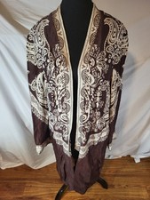 free people brown boho paisley long duster Paisley Bandana Size Small