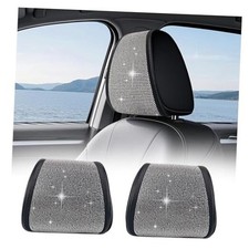 2PCS Bling Car Headrest Covers with Rhinestone,Stylish Car Headrest Covers for