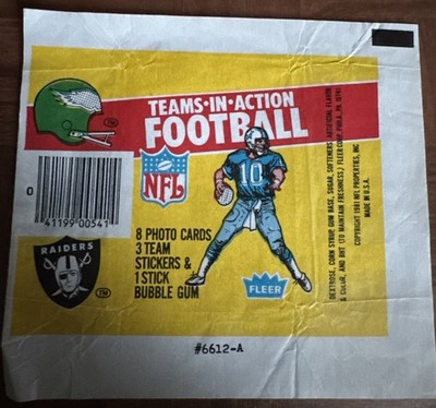1981 Fleer Teams in Action Football NFL Empty Wax Wrapper GET EVERY 4TH FREE