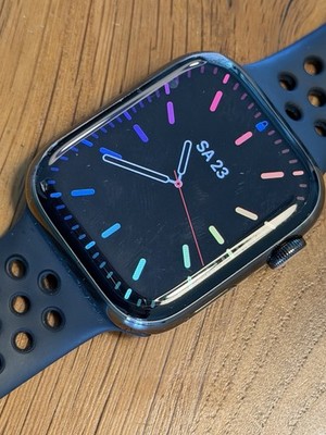 Apple Watch 9, 45mm Edelstahlgehäuse, Space Grey, 100% Batterie, Cellular,OVP
