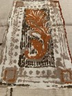 Mid Century 1 Yard+ Tan Rectangles Italy Scenes Printed Curtain Slub Fabric Vint — photo 6