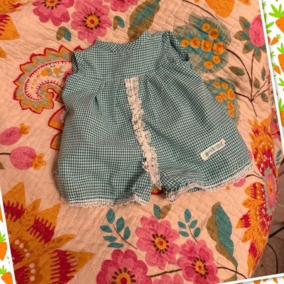 Schöner Vintage Jesmar Cabbage Patch Bubble Strampler grün Gingham