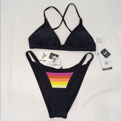 Rip Curl CLS Surf Eco Xback Tri top & Surf Stripe Cheeky Bottom, SMALL