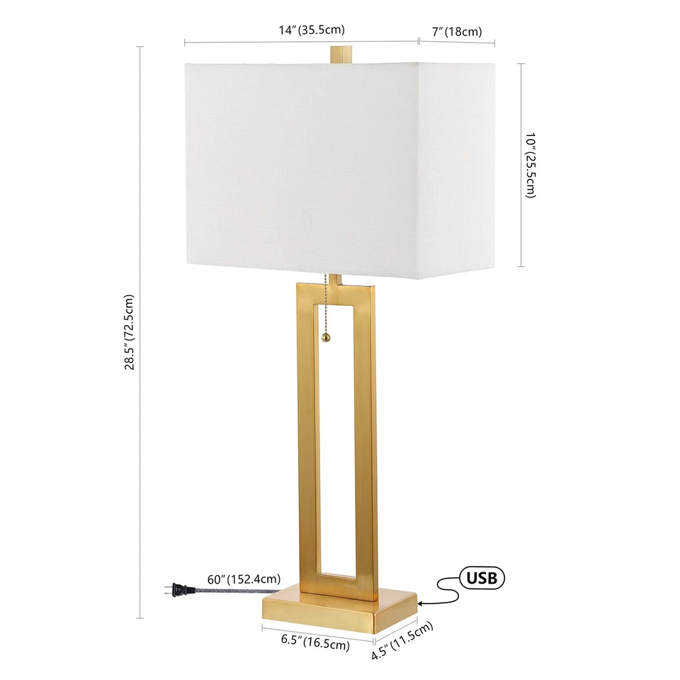 JYL1126A-SET2 Sabrina 28.5" Vintage Industrial Iron LED Table Lamp with Pull-... - Image 3 of 4