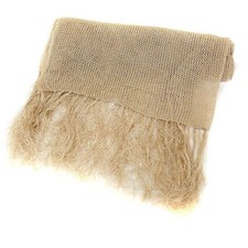Anayi Lame Stole Muffler Fringe Acrylic Beige /Ft1 Ladies