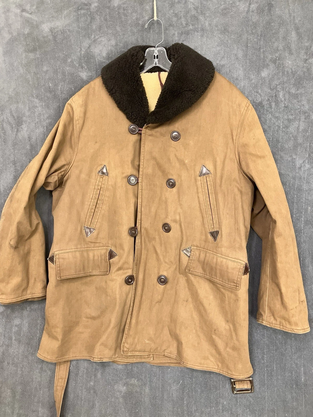 VTG 1940s Hercules Jacket Men’s 46 Sheepskin Lined Collar Barnstormer Canadienne image 2