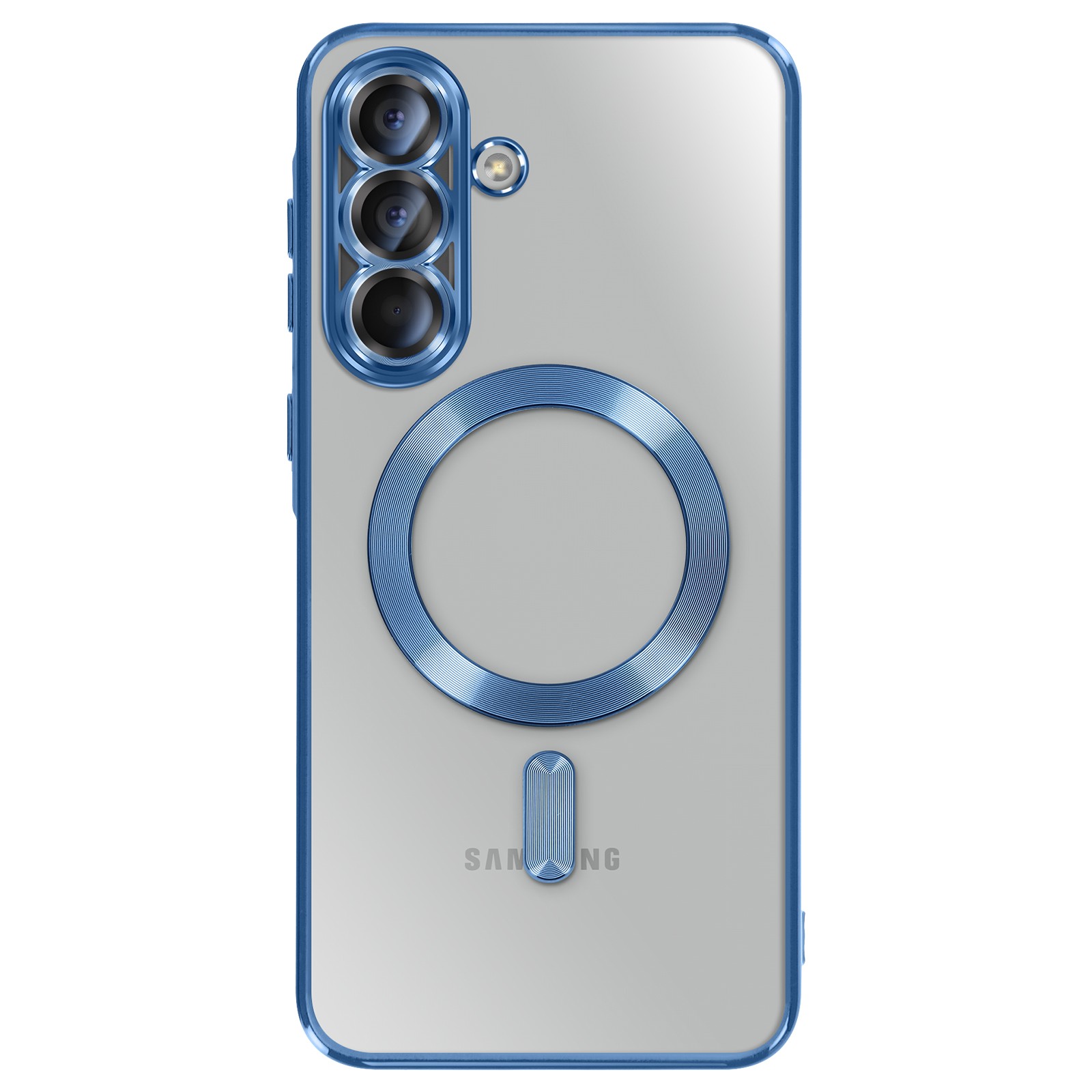 Coque Galaxy A56 bleu chrome avec protection antichoc élégante