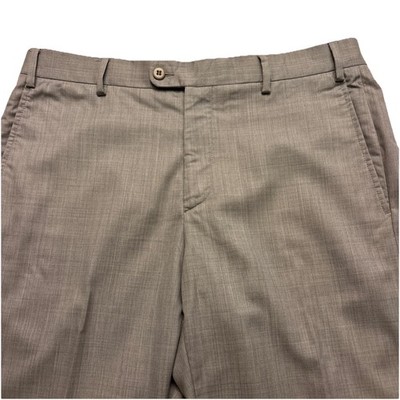 Zanella Men s Devon 100% Wool Flat Front Gray Pants Sz 34x32 (MINT)