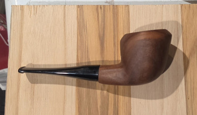 Free Hand Black Walnut Tobacco Pipe with Black Straight Stem 