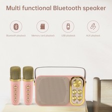 Mini Wireless Bluetooth Speaker 10W Power Home Dual Microphone Speaker Karaoke