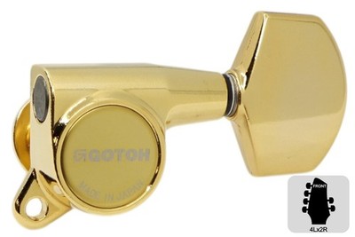 Gotoh SG381-01 Gitarren-Tuner mit großen Reglern - Gold - 4L x 2R