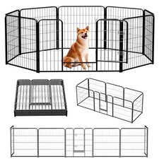 Dog Playpen Indoor 32 Inch 8 Panels, Metal Outdoor Dog Fence Pen