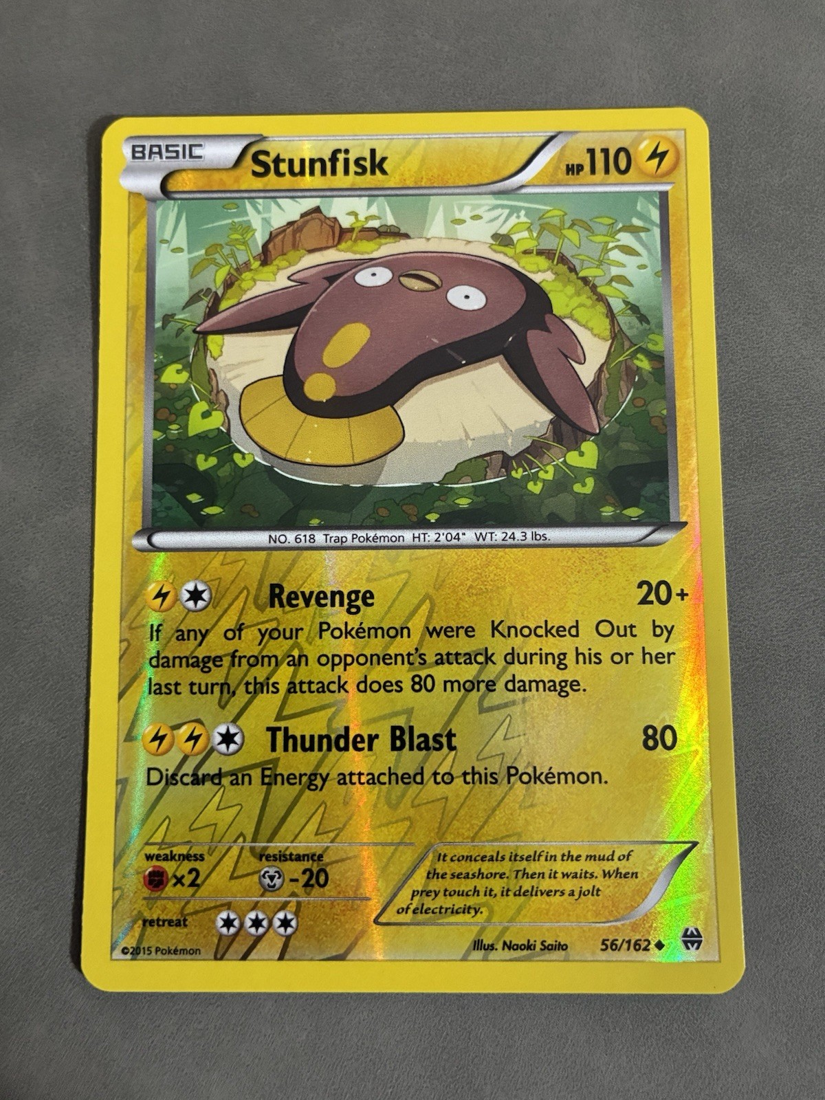 Stunfisk 56/162 Reverse Holo Pokemon XY BREAKthrough LP