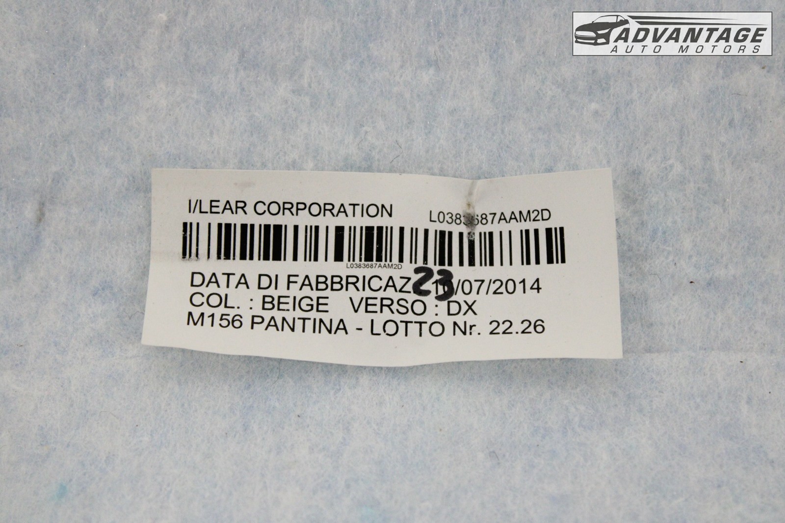 2014-2019 MASERATI QUATTROPORTE M156 FRONT RIGHT SIDE SEAT BACK COVER PANEL OEM