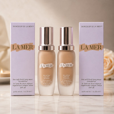 2 Pack La Mer The Soft Fluid Long Wear Foundation Shade IVORY 01 (30 ML)